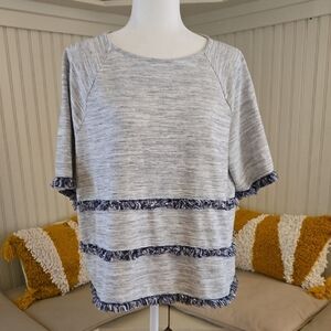 EUC Chicos Gray/Navy Top Size 2 (Large)